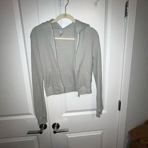 Skims limited edition waffle zip up in talc color -size small